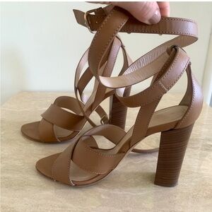 Tan club Monaco heeled sandals